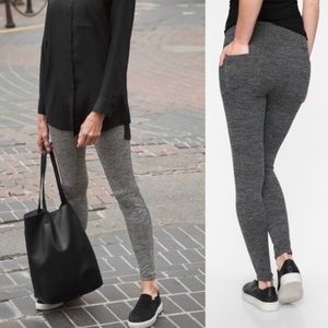 Athleta Gray Herringbone Mercer Leggings